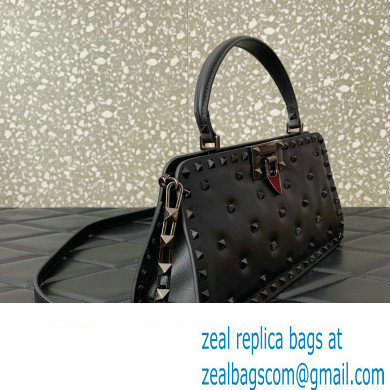 Valentino Rockstud Handbag In Padded Nappa Black 2024