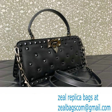 Valentino Rockstud Handbag In Padded Nappa Black 2024