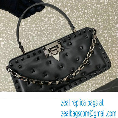 Valentino Rockstud Handbag In Padded Nappa Black 2024