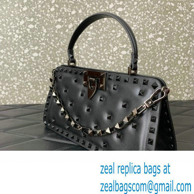 Valentino Rockstud Handbag In Padded Nappa Black 2024
