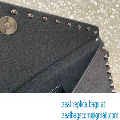 Valentino Rockstud Pouch Clutch Bag in Grainy Calfskin Black 2024