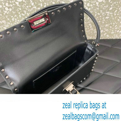 Valentino Rockstud23 E/W Smooth Calfskin Shoulder Bag Black 2023