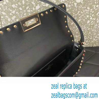 Valentino Rockstud23 E/W Smooth Calfskin Shoulder Bag Black/Gold 2023