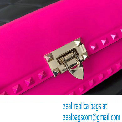 Valentino Rockstud23 E/W Smooth Calfskin Shoulder Bag Fuchsia 2023 - Click Image to Close