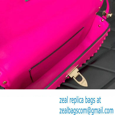 Valentino Rockstud23 E/W Smooth Calfskin Shoulder Bag Fuchsia 2023