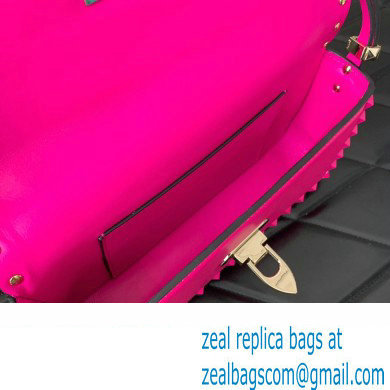 Valentino Rockstud23 E/W Smooth Calfskin Shoulder Bag Fuchsia 2023 - Click Image to Close