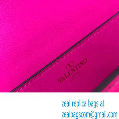 Valentino Rockstud23 E/W Smooth Calfskin Shoulder Bag Fuchsia 2023