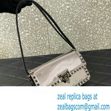 Valentino Rockstud23 Shoulder Bag In Smooth Calfskin 0240 Mirror Gun Color 2023 - Click Image to Close