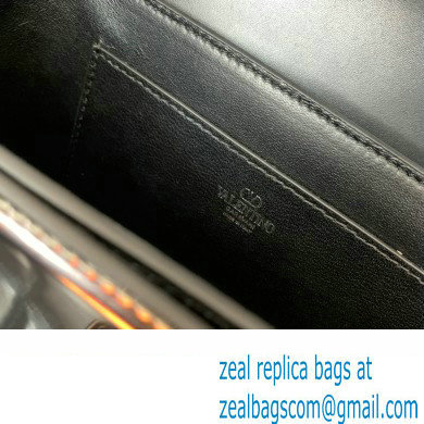 Valentino Rockstud23 Shoulder Bag In Smooth Calfskin 0240 Mirror Gun Color 2023