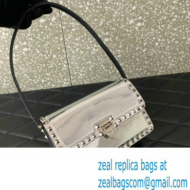 Valentino Rockstud23 Shoulder Bag In Smooth Calfskin 0240 Mirror Silver 2023