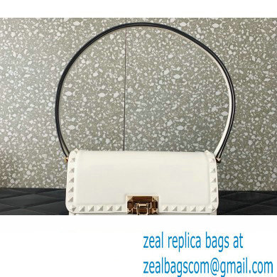 Valentino Rockstud23 Shoulder Bag In Smooth Calfskin 0240 White 2023 - Click Image to Close