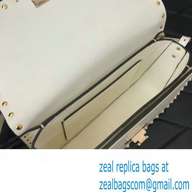 Valentino Rockstud23 Shoulder Bag In Smooth Calfskin 0240 White 2023 - Click Image to Close