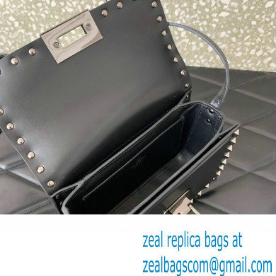 Valentino Rockstud23 Small Shoulder Bag In Smooth Calfskin 0242 Black 2023 - Click Image to Close