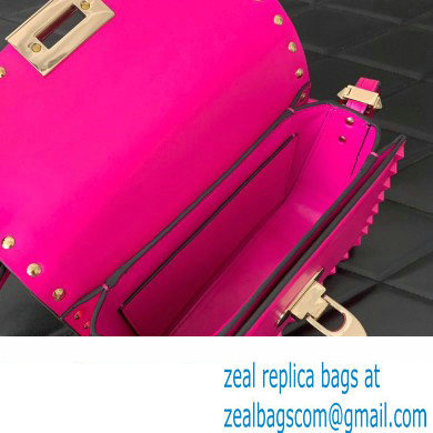 Valentino Rockstud23 Small Shoulder Bag In Smooth Calfskin 0242 Fuchsia 2023 - Click Image to Close