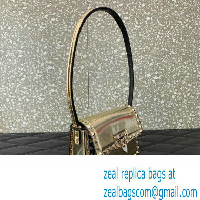 Valentino Rockstud23 Small Shoulder Bag In Smooth Calfskin 0242 Mirror Gold 2023