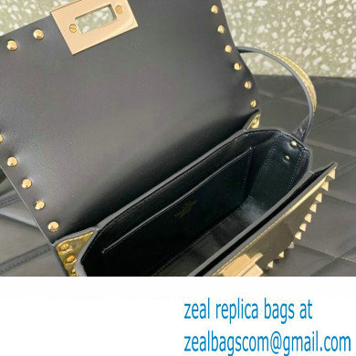 Valentino Rockstud23 Small Shoulder Bag In Smooth Calfskin 0242 Mirror Gold 2023
