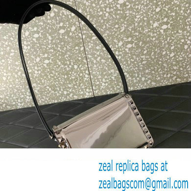 Valentino Rockstud23 Small Shoulder Bag In Smooth Calfskin 0242 Mirror Gun Color 2023