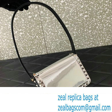 Valentino Rockstud23 Small Shoulder Bag In Smooth Calfskin 0242 Mirror Silver 2023