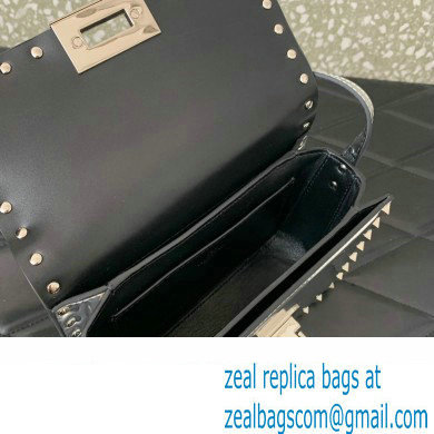 Valentino Rockstud23 Small Shoulder Bag In Smooth Calfskin 0242 Mirror Silver 2023 - Click Image to Close