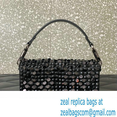 Valentino Small Loco Shoulder Bag Black With Crystals 2024 - Click Image to Close