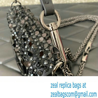 Valentino Small Loco Shoulder Bag Black With Crystals 2024 - Click Image to Close