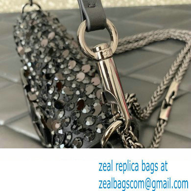 Valentino Small Loco Shoulder Bag Black With Crystals 2024