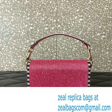 Valentino Small Loco Shoulder Bag Embroidered Pink With Crystals 2024