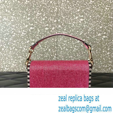 Valentino Small Loco Shoulder Bag Embroidered Pink With Crystals 2024 - Click Image to Close