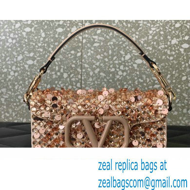 Valentino Small Loco Shoulder Bag Gold With Crystals 2024 - Click Image to Close