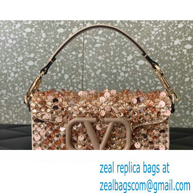 Valentino Small Loco Shoulder Bag Gold With Crystals 2024