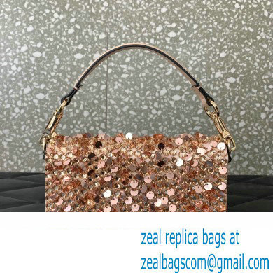 Valentino Small Loco Shoulder Bag Gold With Crystals 2024 - Click Image to Close