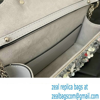 Valentino Small Loco Shoulder Bag Silver With Crystals 2024