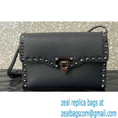 Valentino Small Rockstud Crossbody Bag in Grainy Calfskin Black 2024