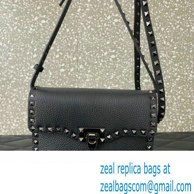 Valentino Small Rockstud Crossbody Bag in Grainy Calfskin Black 2024 - Click Image to Close