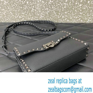 Valentino Small Rockstud Crossbody Bag in Grainy Calfskin Black 2024