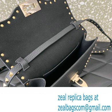 Valentino Small Rockstud Crossbody Bag in Grainy Calfskin Black/Gold 2024