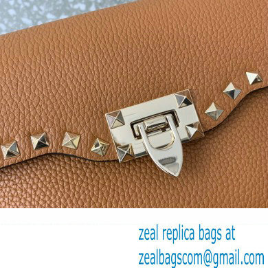 Valentino Small Rockstud Crossbody Bag in Grainy Calfskin Brown 2024