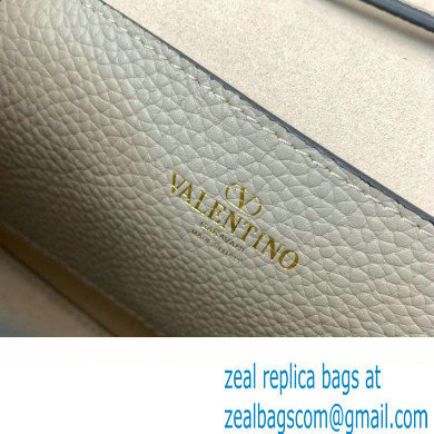 Valentino Small Rockstud Crossbody Bag in Grainy Calfskin Gray 2024