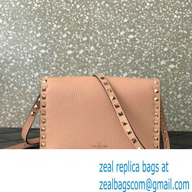 Valentino Small Rockstud Crossbody Bag in Grainy Calfskin Nude Pink 2024