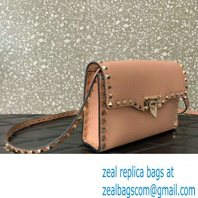 Valentino Small Rockstud Crossbody Bag in Grainy Calfskin Nude Pink 2024