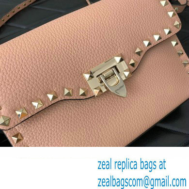 Valentino Small Rockstud Crossbody Bag in Grainy Calfskin Nude Pink 2024