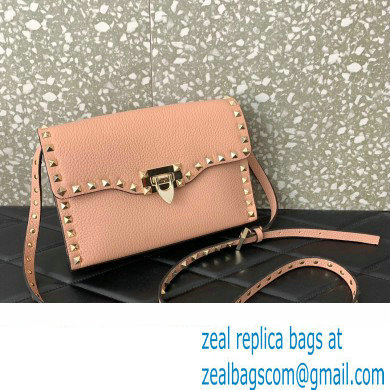 Valentino Small Rockstud Crossbody Bag in Grainy Calfskin Nude Pink 2024 - Click Image to Close