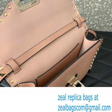 Valentino Small Rockstud Crossbody Bag in Grainy Calfskin Nude Pink 2024 - Click Image to Close