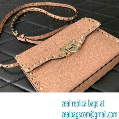 Valentino Small Rockstud Crossbody Bag in Grainy Calfskin Nude Pink 2024