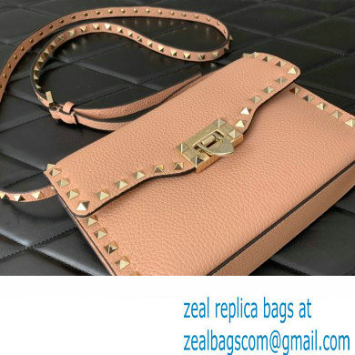 Valentino Small Rockstud Crossbody Bag in Grainy Calfskin Nude Pink 2024 - Click Image to Close