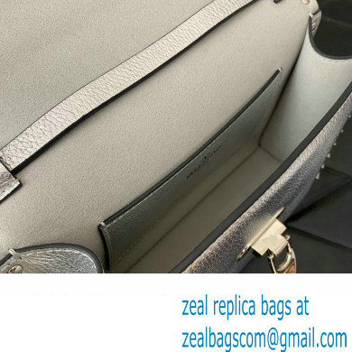 Valentino Small Rockstud Crossbody Bag in Grainy Calfskin Silver 2024 - Click Image to Close