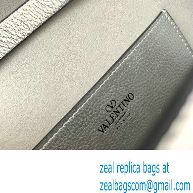 Valentino Small Rockstud Crossbody Bag in Grainy Calfskin Silver 2024 - Click Image to Close