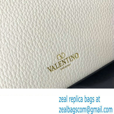 Valentino Small Rockstud Crossbody Bag in Grainy Calfskin White 2024 - Click Image to Close