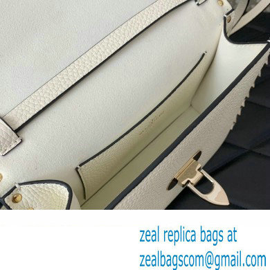 Valentino Small Rockstud Crossbody Bag in Grainy Calfskin White 2024 - Click Image to Close