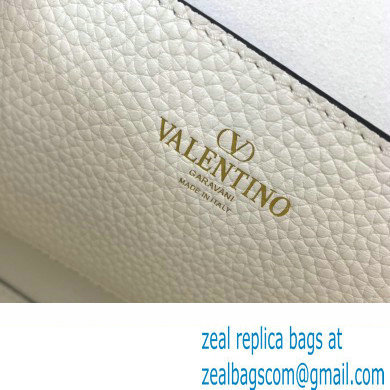 Valentino Small Rockstud Crossbody Bag in Grainy Calfskin White 2024 - Click Image to Close